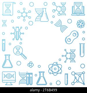 Genetics linear frame with place for your text. Vector illustration Stock Vector