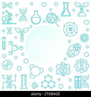Vectir Geneticist concept linear illustration or frame on white background Stock Vector
