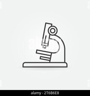 Microscope outline icon. Vector chemistry and science concept symbol in thin line style Stock Vector