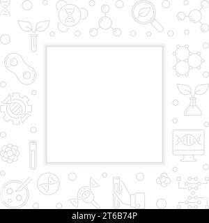 Biotechnolgy vector concept minimal square frame or illustration in thin line style Stock Vector