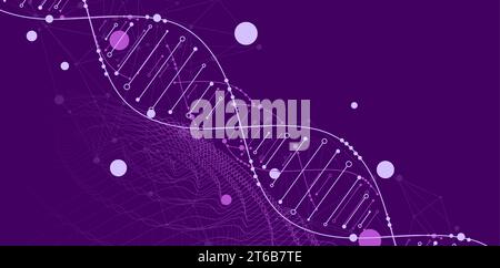 Hand drawn DNA abstract molecule. Medical science, genetic biotechnology, chemistry biology vector concept. Stock Vector