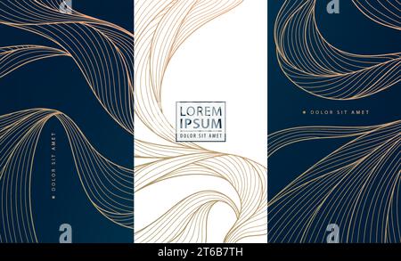 Set of vector collection design elements, labels, frames, wedding invitations, social net stories, packaging, luxury products, perfume, soap, wine Stock Vector