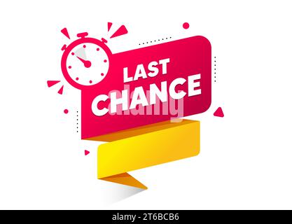 Last chance ribbon banner with timer. Web element. Quality badge banner. Vector Stock Vector