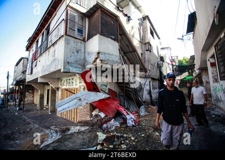 Tulkarm, Palestine. 08th Nov, 2023. Palestinians inspect the damages after an Israeli military raid in Tulakrem refugee camp in the West Bank. (Photo by Nasser Ishtayeh/SOPA Images/Sipa USA) Credit: Sipa USA/Alamy Live News Stock Photo