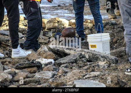 Tulkarm, Palestine. 08th Nov, 2023. Palestinians inspect the damages after an Israeli military raid in Tulakrem refugee camp in the West Bank. (Photo by Nasser Ishtayeh/SOPA Images/Sipa USA) Credit: Sipa USA/Alamy Live News Stock Photo