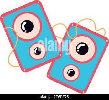 Isolated pair of colored speakers Vector Stock Vector