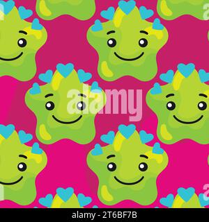 Seamless pattern background with star shape emojis Vector Stock Vector