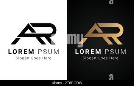 Luxury Initial AR or RA Monogram Text Letter Logo Design Stock Vector