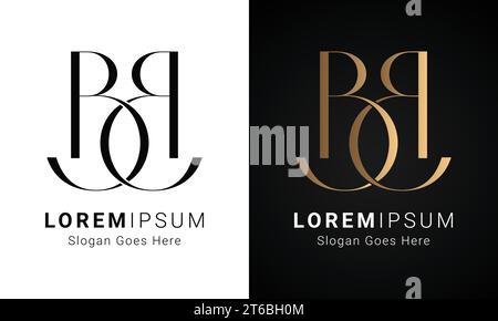 Luxury Initial BB Monogram Text Letter Logo Design Stock Vector