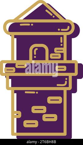 Castle tower icon on white background. Vector illustration Stock Vector ...