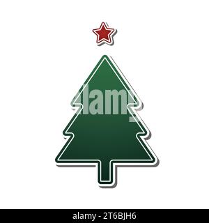 Simple Green Christmas Tree Isolated on White - Holiday Background, Multi Purpose Design Element in Editable Vector Format Stock Vector