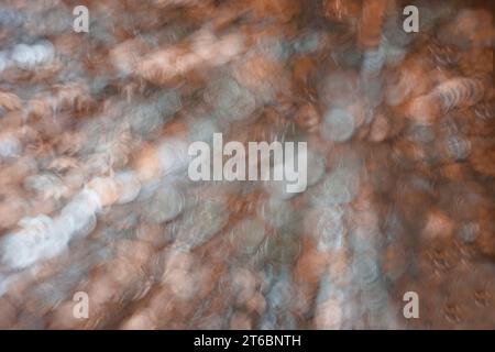 Abstract of coins in motions blur, distorting or exploding off the page. Signifies growth, movement, finance, change& changing markets or times. Stock Photo