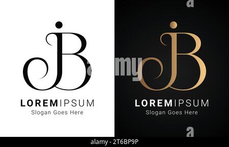 Luxury Initial BJ or JB Monogram Text Letter Logo Design Stock Vector ...