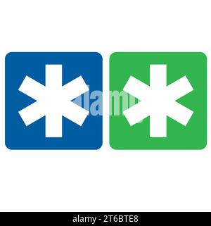 Paramedic sign on green and blue background with copy space Stock Vector