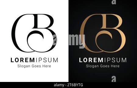 Luxury Initial BD or DB Monogram Text Letter Logo Design Stock Vector