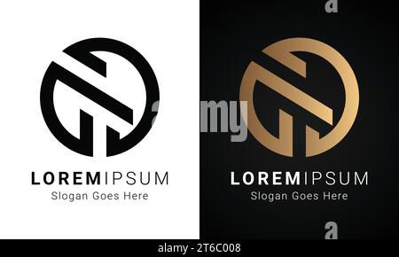 Luxury Initial AJ or JA Monogram Text Letter Logo Design Stock Vector