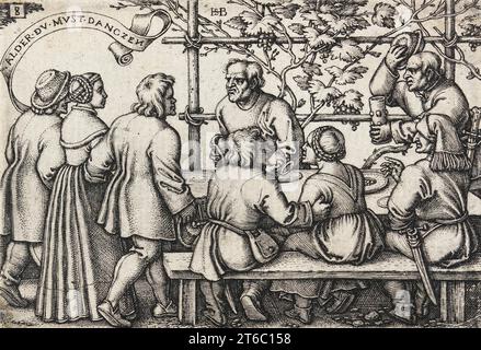 Peasants' Feast, between 1546 and 1547. From The Peasant's Feast or the Twelve Months, pl. 8. Stock Photo