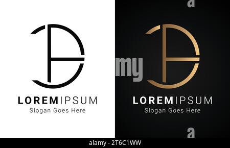 Luxury Initial FC or CF Monogram Text Letter Logo Design Stock Vector