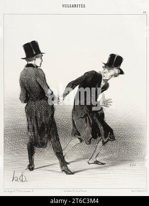 Vous mon ami! comment vous savez..., 1842. 'Vous; mon ami! comment vous savez que je suis veuf; apr&#xe8;s vingt ans de travaux for...non de m&#xe9;nage; vous voyez que je commence &#xe0; me refaire et vous me proposez un second mariage...Ragoulot, voulez-vous me l&#xe2;cher!'. 'You; my friend! you know I'm a widower; after twenty years of hard work...not housekeeping; you see that I am starting to recover and you are suggesting a second marriage to me...Ragoulot, will you leave me be!'. From Les Vulgarit&#xe9;s. Stock Photo