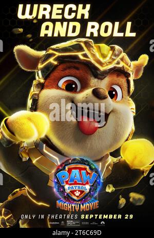 PAW PATROL: THE MIGHTY MOVIE, US character poster, Poms, 2023 ...