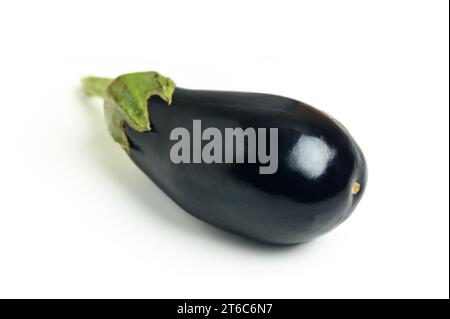 Appetizing fresh eggplant on white background Stock Photo