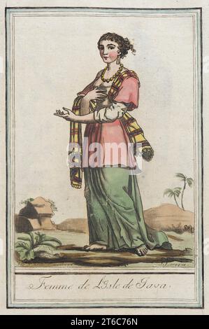 Clothes, fashion in Java, Javanese costumes, from the left, musicians ...