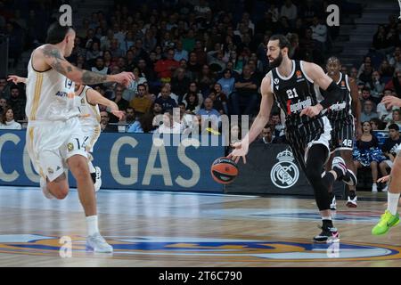 Shengelia Tornike  of  Bologna  during the Turkish Airlines EuroLeague  match between Real Madrid and Virtus Segafredo Bologna at WiZink Center on Nov Stock Photo