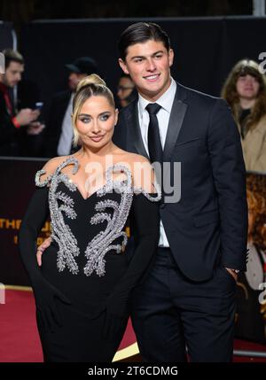 London, UK. November 9th, 2023. Saffron Barker and Louis Rees-Zammit arriving at The Hunger Games: The Ballad of Songbirds & Snakes World Premiere, BFI IMAX, London. Credit: Doug Peters/EMPICS/Alamy Live News Stock Photo