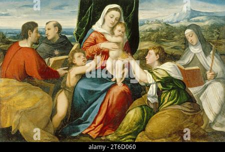 Madonna and Child with Saints, 1540-1549. Stock Photo