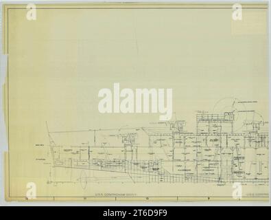 USS Conyngham (DD-371)- Finished Plan Stock Photo