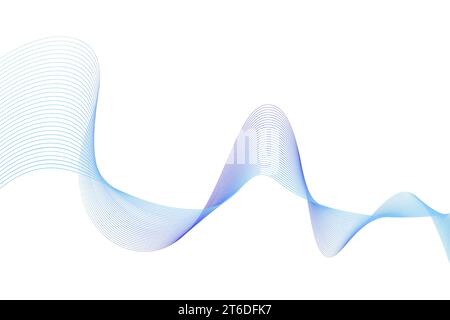 abstract flow wave lines background. Futuristic technology and science theme background Stock Vector