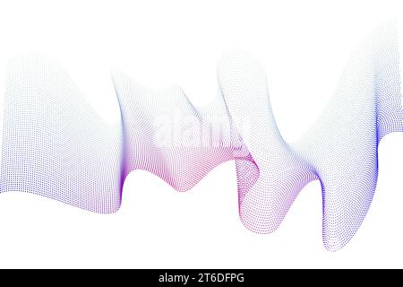 Abstract flow wave dots particles background. Futuristic technology and science theme background Stock Vector
