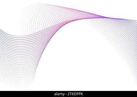 Abstract flow wave particles lines background. Futuristic technology and science theme background Stock Vector