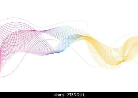 abstract flow wave lines background. Futuristic technology and science theme background Stock Vector