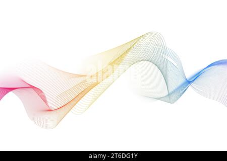 abstract flow wave lines background. Futuristic technology and science theme background Stock Vector