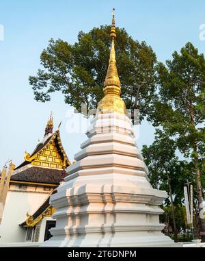 Beautiful ancient structure within the extensive temple compound,lit by the setting sun,beautiful area surrounded by large Dipterocarp trees,within th Stock Photo