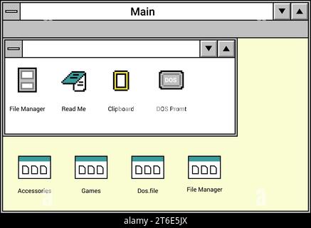 Interface of file manager, folders and documents Stock Vector