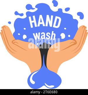 Delicate washing emblem, hand wash promo sticker Stock Vector
