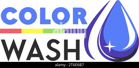 Color wash, icon with sparkling drop of water Stock Vector