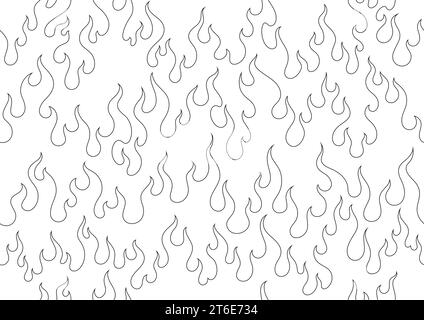 oriental fire pattern seamless wallpaper outline for textile or texture vector illustration Stock Vector