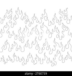 oriental flame pattern seamless wallpaper outline vector illustration Stock Vector