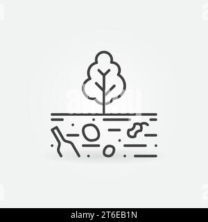 Land Pollution vector concept icon or sign in outline style Stock Vector