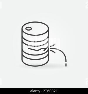 Barrel with Oil vector concept Pollution icon or symbol in thin line style Stock Vector