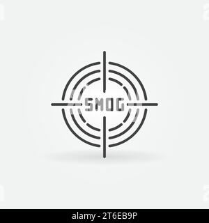 Smog Target vector Smoke Fog Aim concept icon or sign in outline style Stock Vector