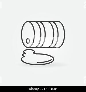 Oil Barrel Pollution vector concept icon or sign in outline style Stock Vector