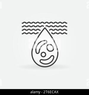 Dirty water drop icon. Outline Dirty water drop vector icon for web ...