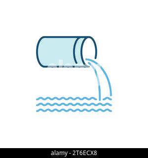 Sewage Pollution vector Waste Water concept modern icon or symbol Stock Vector