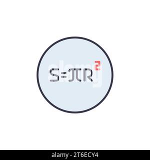 Area of a Circle vector Mathematics concept modern icon or symbol Stock Vector