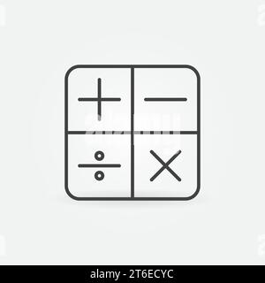 Calculator or Math Operations simple linear vector concept icon or logo element Stock Vector