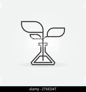 Flask with Plant linear vector Growing Plants concept icon or logo element Stock Vector